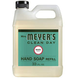 Hydrating Hand Soap Refill in Refreshing Basil Scent for any Soap Dispenser for Bathroom & Kitchen Liquid Soap w/ Essential Oils for Hand Wash Cruelty Free Eco Friendly Products, 33 Fl OZ Per Bottle, 2 Bottles