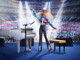 Elton John Barbie Collector Doll (12-inch, Curly Blonde Hair) in Bomber Jacket and Flared Denim, with Doll Stand and Certificate of Authenticity