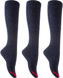 Lian Lifestyle Awesome Women's 3 Pairs Knee High Cotton Socks, Breathable, Fancy and Cozy Size 2.5-7 L158212(Grey,Coffee,Wine)