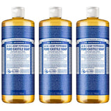 Undiluted Pure Castile Liquid Soap in Peppermint: 18-in-1 All Natural Soap w/ Organic Essential Oil Peppermint, All Purpose Castile Soap for Skincare, Hand Wash, Cleaning & More, 32 Fl OZ Bottle