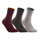 Lian LifeStyle Women's 3 Pairs Cute & Comfortable Wool Crew Socks Size 6-9 HR1612, Color (Claret, DarkGrey, Grey)