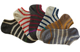 Lian LifeStyle Unisex 6 Pairs Light & Comfy Low Cut Cotton Socks Striped Size 6-9