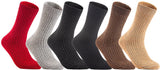 Lian LifeStyle Ultralight Men's 6 Pairs Breathable Wool Crew Socks Size 6-9