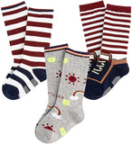 Lovely Annie Children's 3 Pairs Non Slip Cotton Socks Size 6M-3 Y