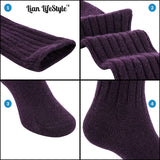 Lian LifeStyle Fascinating Children's 1 Pair Knee High Wool Blend Boot Socks Resistant, Comfortable and Health Focused, FS02 Size L (4-6Y) (Purple)