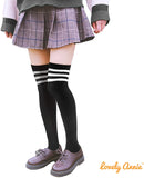 Lovely Annie Women's 6 Pairs Over-the-Knee Thigh High Knee High Cotton Socks Size 6-9