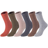 Lian LifeStyle Attractive Women's 6 Pairs Mid Calf Cotton Socks HR1756 Size 6-9