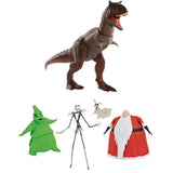 The Nightmare Before Christmas Deluxe Lighted Action Figure Box Set + Control ‘N Conquer Large Dinosaur Figure with Authentic Detail, Pack of 2