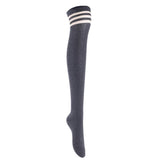 Lian LifeStyle Women's 3 Pairs Adorable Comfortable Soft Thigh High Over Knee High Cotton Socks Size 6-9 L1022(Dark Grey, Coffee, Khaki)