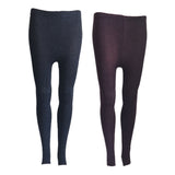 Lian LifeStyle Ultra Comfy Spandex Leggings for Women 2 Pair's | Teen & Juniors leggings - Breathable & Lightweight | Stretchy & Cool Active Wear: Workout Tights, Yoga Pants, Running Leggings | Perfect as Daily Basics, Color (Navy,Purple)