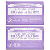 Moisturizing & Pure Castile Soap Bar  - All Natural Soap w/ Organic Essential Oil: Olive, Jojoba & Hemp Oil - All Purpose Castile Bar Soap for Hair & Skin Care, Hand Wash & More - Lavender Soap 5 OZ Per Pack, Pack of 2