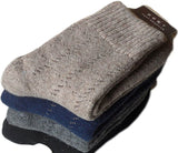 Lian LifeStyle Men's 2 Pairs Pack Extra Thick Wool Blend Socks stripped Size 7-10