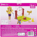 Barbie Chelsea Can Be Dog Trainer Playset with Blonde Chelsea Doll (6-in), Dog & Leash, Jumping Hoop, Obstacle Cones, Training Treats & More, Great Gift for Ages 3 Years Old & Up