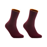 Lian LifeStyle Women's 2 Pairs Cute & Comfortable Wool Crew Socks Size 6-9 HR1612, Color (Claret, Wine)
