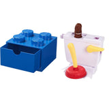 Flushin' Frenzy + Desk Drawer 4 knobs Stackable Storage Box Blue, Pack of 2