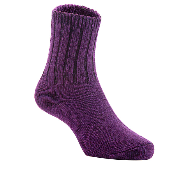 2 Pairs Children's Durable, Stretchable, Thick & Warm Wool Crew Socks. Perfect as Winter Snow Sock and All Seasons FS01 LA Size 2Y-4Y(Purple)