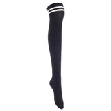 Lian LifeStyle Exquisite Big Girl's Women's 5 Pairs Thigh High Cotton Socks. Super Comfortable Female Socks in Vibrant Colors Size 6-9 L1023(Blk,Kaki,Wite,Nvy,Wine)