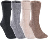 Lian LifeStyle Perfect Fit Women's Wool Crew Socks L1860 Size 6-9