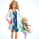 Barbie Dentist Doll, Blonde, and Playset with Blonde Patient Small Doll