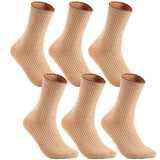 Lian LifeStyle Women's 6 Pairs Cute & Comfortable Wool Crew Socks Size 6-9 HR1612