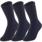 Lian LifeStyle Men's 3 Pairs Extra Thick Wool Blend Socks Plain Color Size 9-11