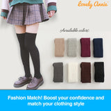 Lovely Annie Women's 5 Pairs Incredible Durable Super Soft Unique Over Knee High Thigh High Cotton Socks Size 6-9 A1024(Black,Coffee,DG,Beige,Navy)