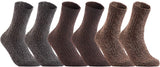 Lian LifeStyle Big Girl's Women's 6 Pairs Wool Blend Crew Socks HR1613 Size 6-9