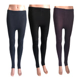 Lian LifeStyle Ultra Comfy Spandex Leggings for Women 3 Pair's | Teen & Juniors leggings - Breathable & Lightweight | Stretchy & Cool Active Wear: Workout Tights, Yoga Pants, Running Leggings | Perfect as Daily Basics, Color (Navy,Black,Purple)
