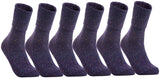 Lian LifeStyle Big Girl's Women's 6 Pairs Knee High Wool Socks HR1412 Size 6-9