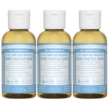 Undiluted Pure Castile Liquid Soap in Unscented: 18-in-1 All Natural Soap w/ Organic Essential Oil Unscented, All Purpose Castile Soap for Skincare, Hand Wash, Cleaning & More, 2 Fl OZ Bottle