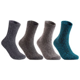 Lian LifeStyle Women's 4 Pairs Perfect Fit Wool Crew Socks. Cute and Comfortable with Wide  and Styles Size 6-9 HR1613 (Random Colors)