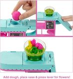 Barbie Florist Playset with 12-in Blonde Doll, Flower-Making Station, 3 Dough Colors, Mold, 2 Vases Teddy Bear, Great Gift for Ages 3 Years Old Up