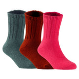 Children's Durable, Stretchable, Thick & Warm Wool Crew Socks. Perfect as Winter Snow Sock and All Seasons FS01, 3 Pair, Size 4Y-6Y, DarkGrey, Wine, Red