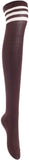 Lian LifeStyle Women's 5 Pairs Adorable Comfortable Soft Thigh High Over Knee High Cotton Socks Size 6-9 L1022(Black,Coffee,DG,Khaki,White)