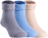 Lian LifeStyle Children 3 or 6 Pairs Wool Crew Boot Socks HRL1801 Size 0M-24M
