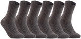Lian LifeStyle Big Girl's Women's 6 Pairs Wool Blend Crew Socks HR1613 Size 6-9