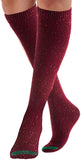 Lian LifeStyle Women's 5 Pairs Breathable, Awesome, Cozy and Fancy Knee High Cotton Socks HR158212 Size 6-9(Wine)
