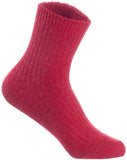 Lian LifeStyle Women's 4 Pairs Perfect Fit Wool Crew Socks. Cute and Comfortable with Wide Range of Colors and Styles LK08 Size Size 6-9 (Red)