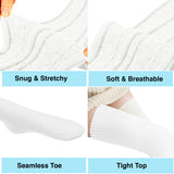 AATMart Women's 2 Pairs Awesome Comfortable Soft & Super Durable Thigh High Cotton Socks | Perfect as Winter & Spring Socks J1025 Size 6-9(Cream)