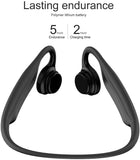 Lian LifeStyle Premium Bone Conduction Headphones Lightweight & Waterproof w/Mic & Bluetooth. Wireless Over Ear Headset for Adults and Kids, Suitable for Sports, Gaming, Travel or Office (Grey)