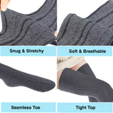AATMart Women's 2 Pairs Awesome Comfortable Soft & Super Durable Thigh High Cotton Socks | Perfect as Winter & Spring Socks J1025 6-9(Dark Grey)