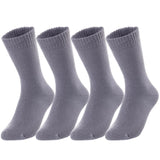 Lian LifeStyle Men's 4 Pairs Extra Thick Wool Blend Socks Plain Color Size 9-11