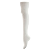 AATMart Women's 2 Pairs Awesome Comfortable Soft & Super Durable Thigh High Cotton Socks | Perfect as Winter & Spring Socks J1025 Size 6-9(Cream)