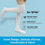 Lian LifeStyle Big Girl's Women's 3 Pairs Knee High Thigh High Cotton Socks Size 6-9 L1024