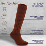 Lian LifeStyle Fascinating Children's 1 Pair Knee High Wool Blend Boot Socks Resistant, Comfortable and Health Focused Size S(2-4Y)-(Coffee)