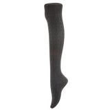 AATMart Awesome Women's 4 Pairs Thigh High Cotton Socks Soft, Super Durable Perfect as Winter Socks ATT1024 Size 6-9 (Black,Coffee,Dark Grey,White)