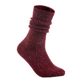 Lovely Annie 3 Pairs Stylish, Cozy, Thick & Warm Women's high crew wool blend socks for Winter & All Seasons HR1412 Size 6-9 (Wine Color)