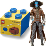 Desk Drawer 4 knobs Stackable Storage Box Blue+ The Black Series Cad Bane Toy 6-Inch Scale The Clone Wars Collectible Action Figure, Pack of 2