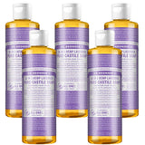 Undiluted Pure Castile Liquid Soap in Lavender Scent: 18-in-1 All Natural Soap w/ Organic Essential Oil Lavender Scent, All Purpose Castile Soap for Skincare, Hand Wash, Cleaning & More, 8 Fl OZ Bottle, 4 Bottles