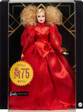 Barbie Collector Mattel 75th Anniversary Doll in Red Chiffon Gown, Blonde